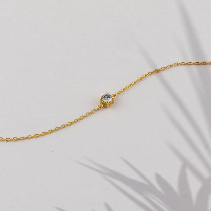 Diamond Solitaire Bracelets in 14k Solid Gold - JCarat