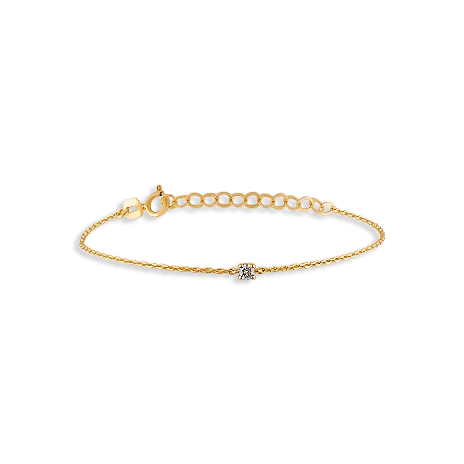 Diamond Solitaire Bracelets in 14k Solid Gold - JCarat