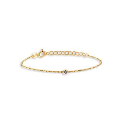 Diamond Solitaire Bracelets in 14k Solid Gold - JCarat