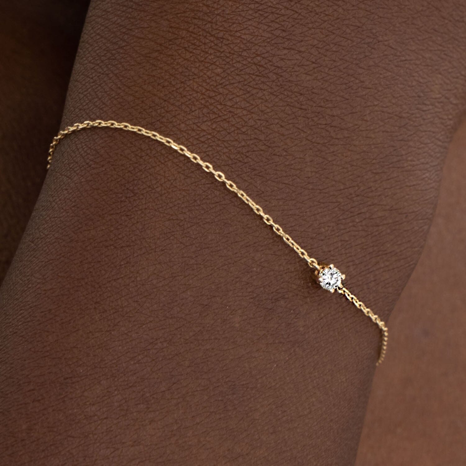 Diamond Solitaire Bracelets in 14k Solid Gold - JCarat