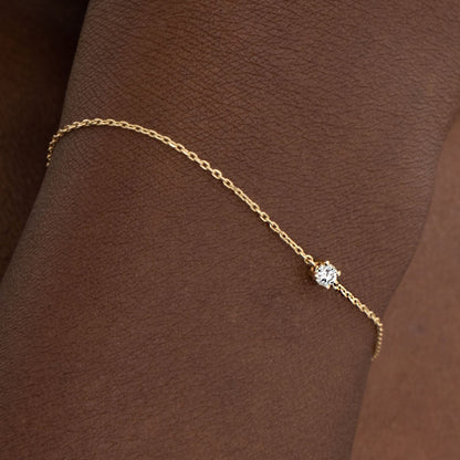 Diamond Solitaire Bracelets in 14k Solid Gold - JCarat