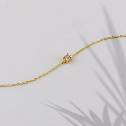 Diamond Solitaire Bracelets in 14k Solid Gold - JCarat