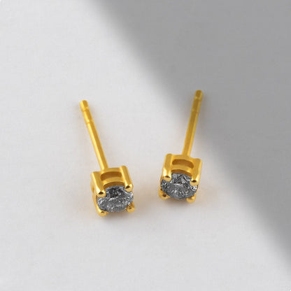 Diamond Solitaire Earrings in 14k Solid Gold - JCarat