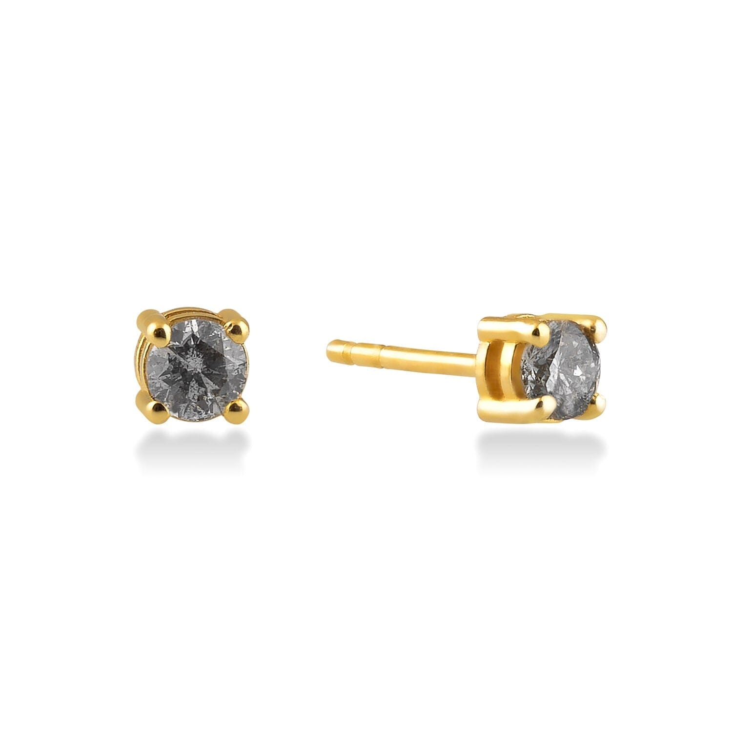 Diamond Solitaire Earrings in 14k Solid Gold - JCarat