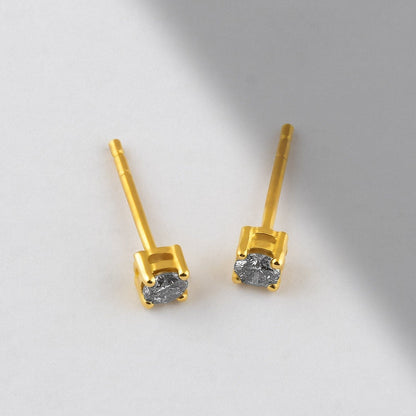 Diamond Solitaire Earrings in 14k Solid Gold - JCarat