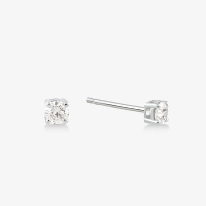 Diamond Solitaire Earrings in 14k Solid Gold - JCarat