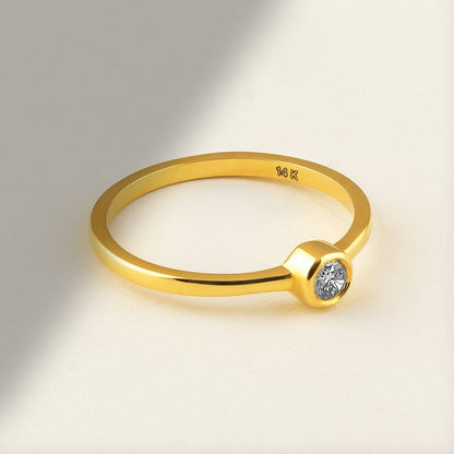 Diamond Solitaire Rings in 14k Solid Gold - JCarat