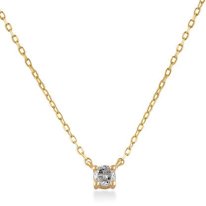 Diamond Square Solitaire Necklaces in 14k Solid Gold - JCarat