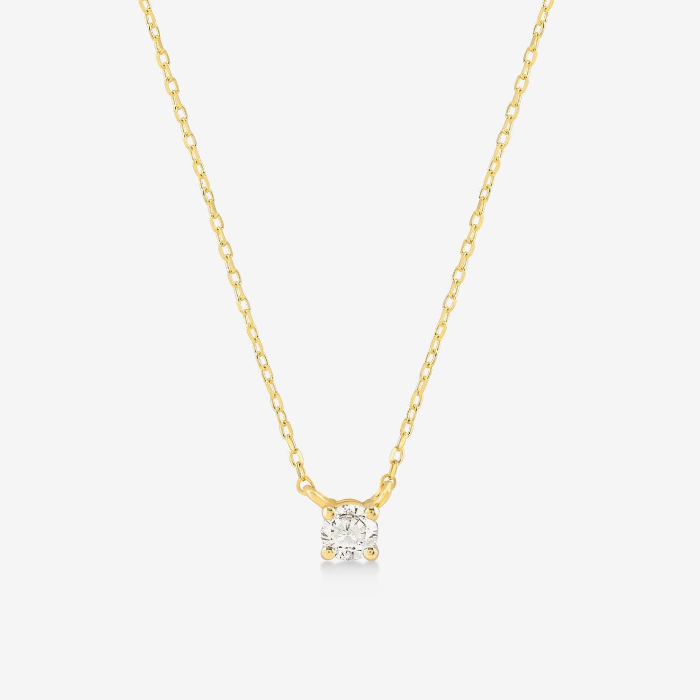 Diamond Square Solitaire Necklaces in 14k Solid Gold - JCarat