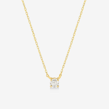 Diamond Square Solitaire Necklaces in 14k Solid Gold - JCarat