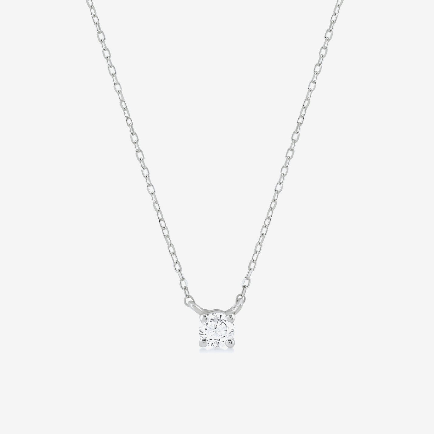 Diamond Square Solitaire Necklaces in 14k Solid Gold - JCarat