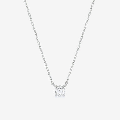 Diamond Square Solitaire Necklaces in 14k Solid Gold - JCarat