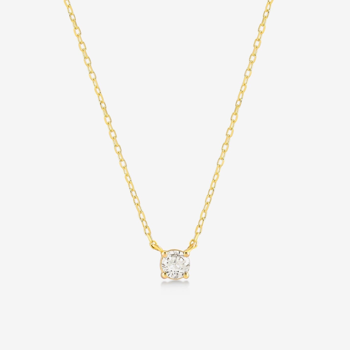 Diamond Square Solitaire Necklaces in 14k Solid Gold - JCarat