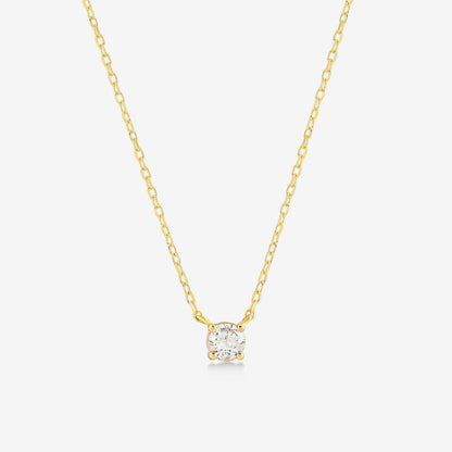 Diamond Square Solitaire Necklaces in 14k Solid Gold - JCarat