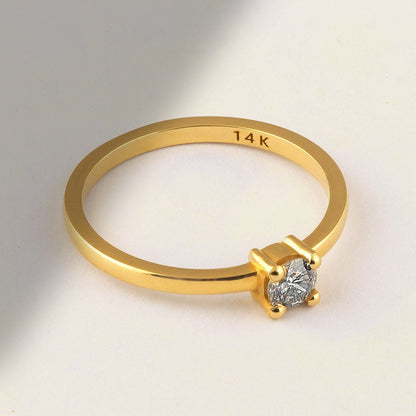 Diamond Square Solitaire Rings in 14k Solid Gold - JCarat