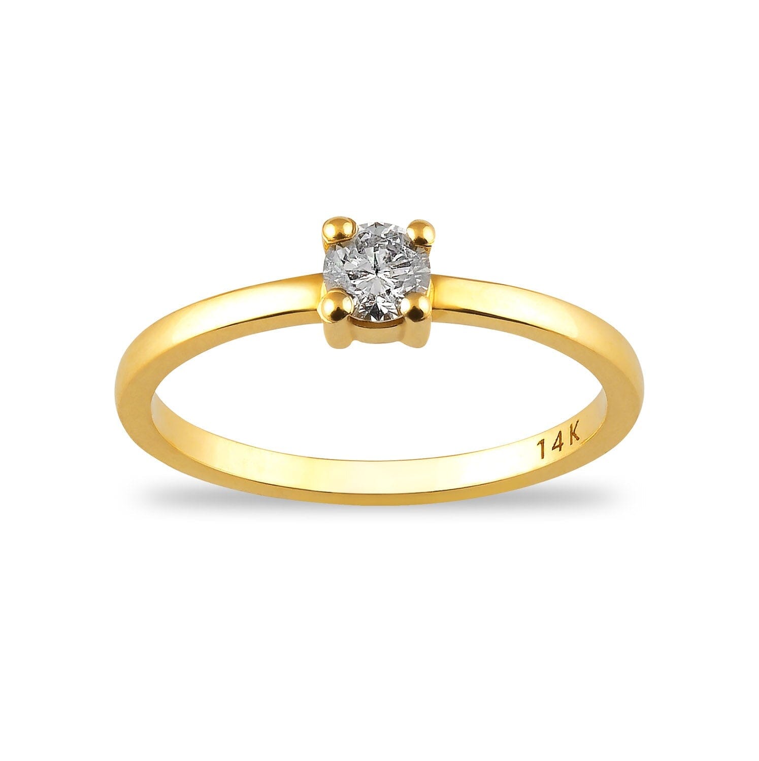 Diamond Square Solitaire Rings in 14k Solid Gold - JCarat