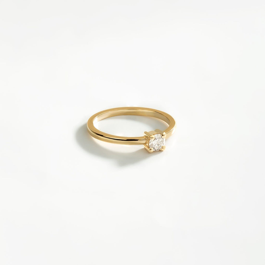 Diamond Square Solitaire Rings in 14k Solid Gold - JCarat