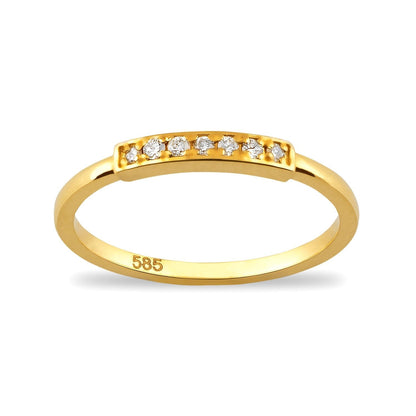 Diamond Stacker Ring in 14k Solid Gold - JCarat