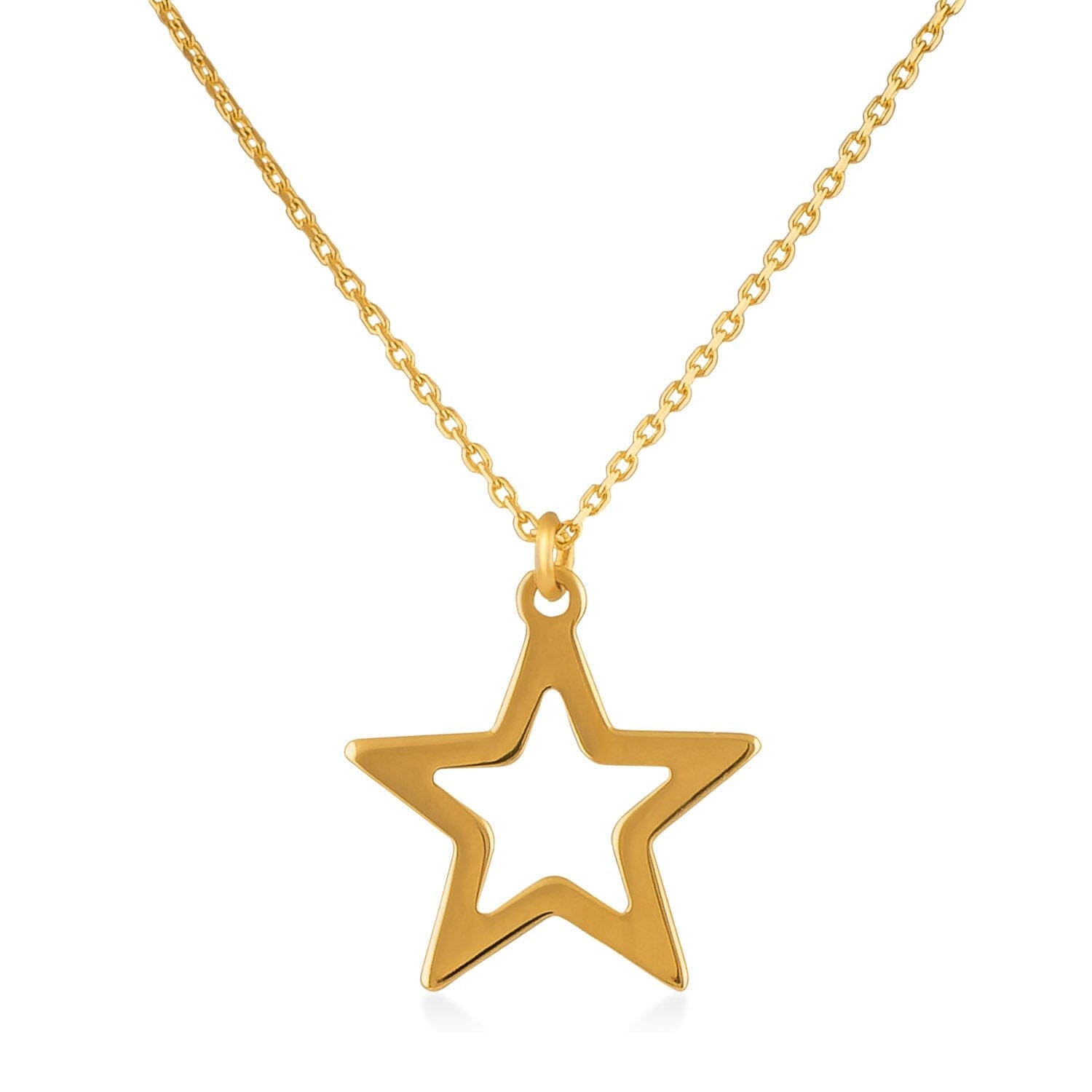 Diamond Star Necklace in 14k Solid Gold - JCarat