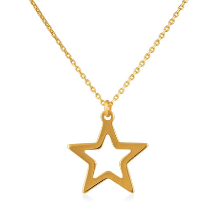 Diamond Star Necklace in 14k Solid Gold - JCarat