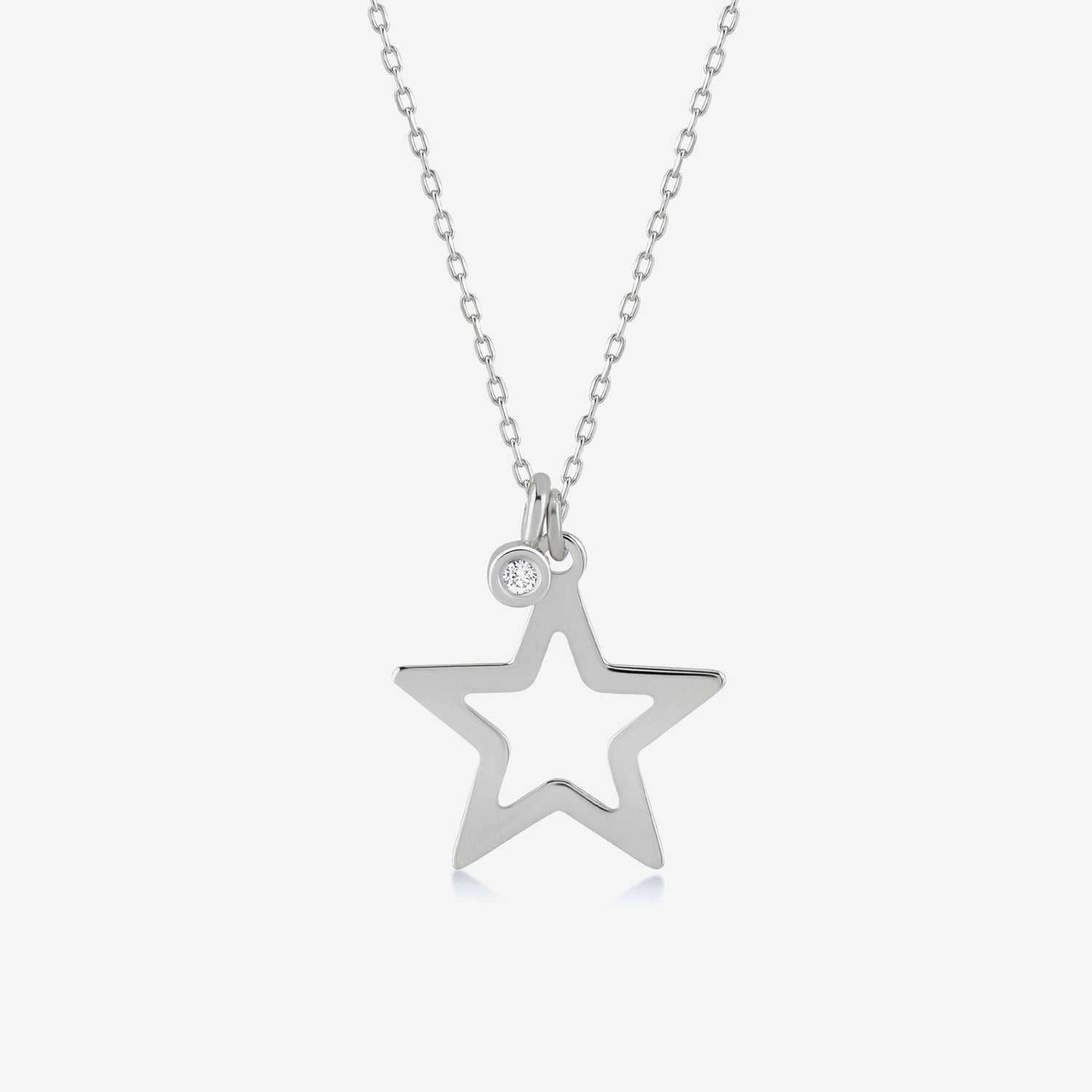 Diamond Star Necklace in 14k Solid Gold - JCarat