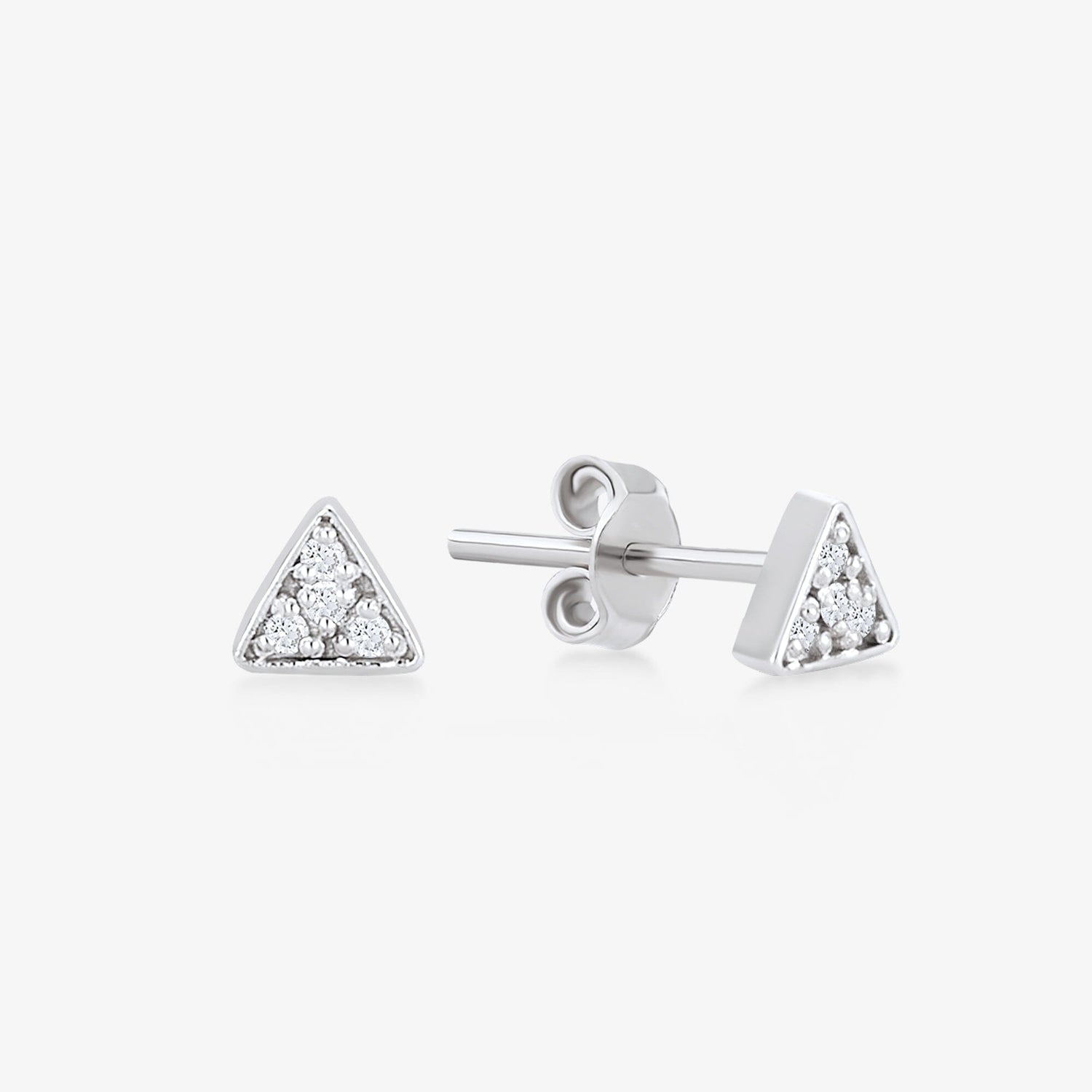 Diamond Triangle Earrings in 14k Solid Gold - JCarat