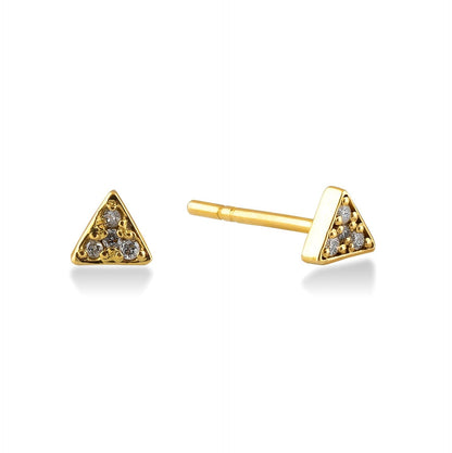 Diamond Triangle Earrings in 14k Solid Gold - JCarat