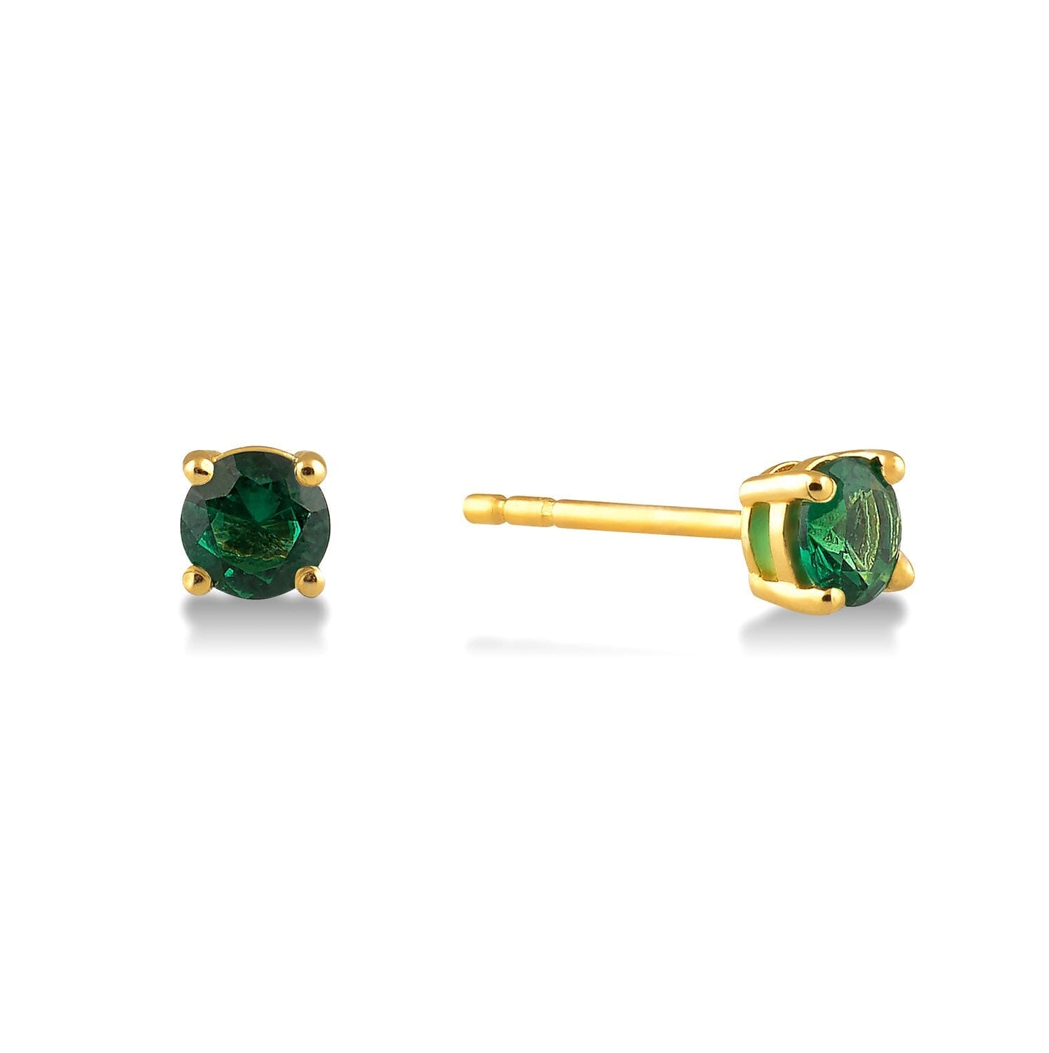 Emerald Studs in 14k Solid Gold - JCarat