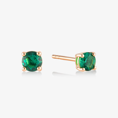 Emerald Studs in 14k Solid Gold - JCarat