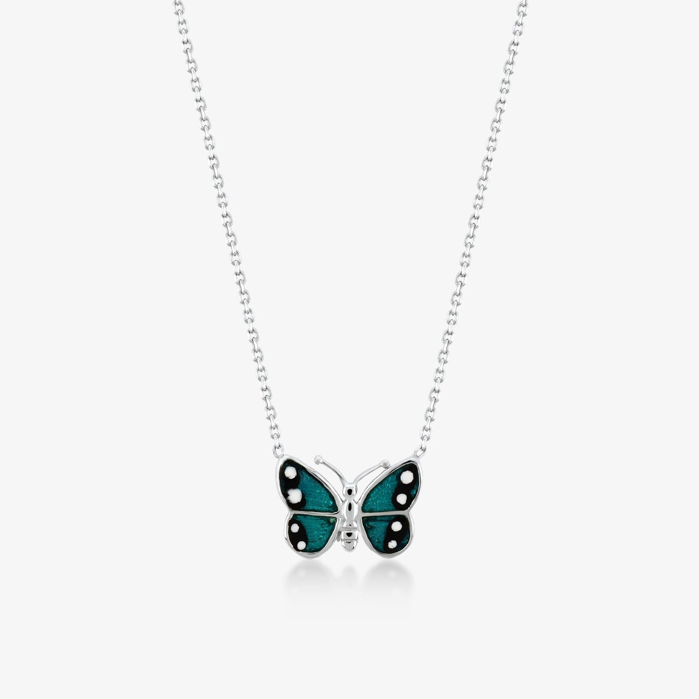 Enamel Butterfly Necklace in 14k Solid Gold - JCarat