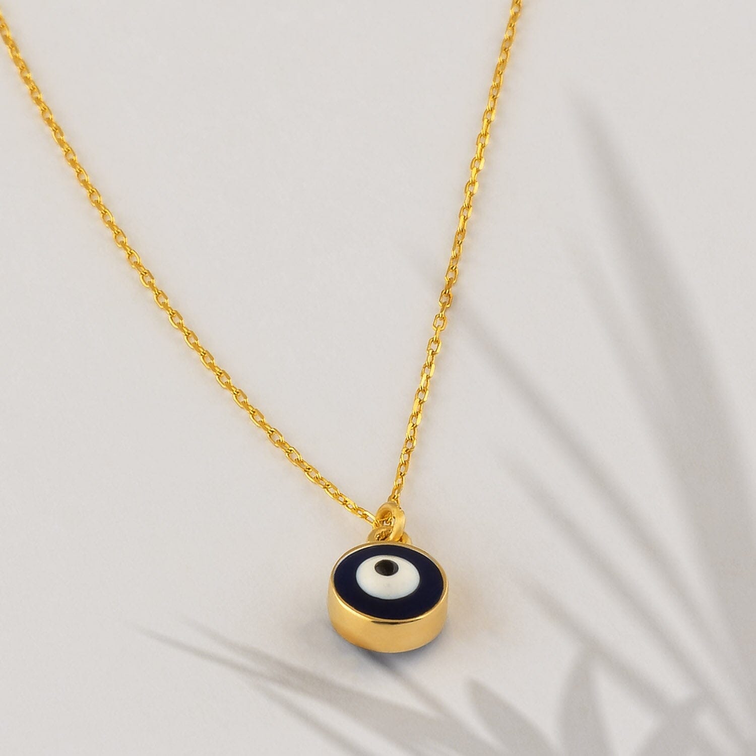 Evil Eye Bead Necklace in 14k Solid Gold - JCarat