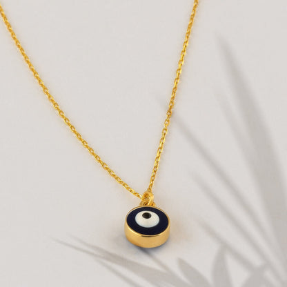 Evil Eye Bead Necklace in 14k Solid Gold - JCarat