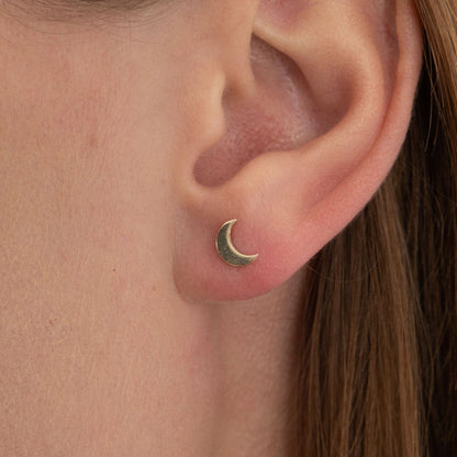 Half Moon Earrings in 14k Solid Gold - JCarat