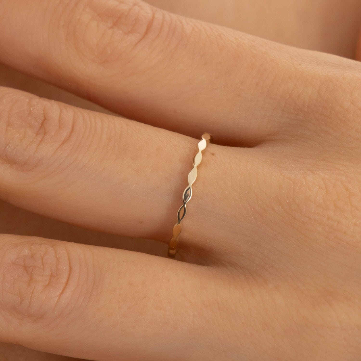 Hammered Ring in 14k Solid Gold - JCarat