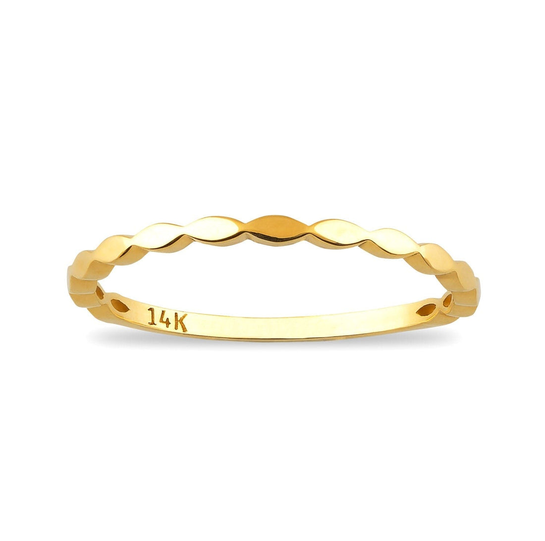 Hammered Ring in 14k Solid Gold - JCarat