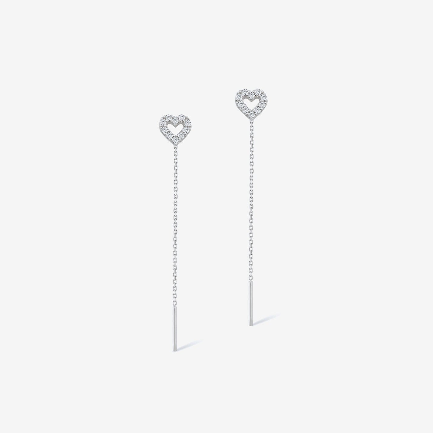 Heart Threaders in 14k Solid Gold - JCarat