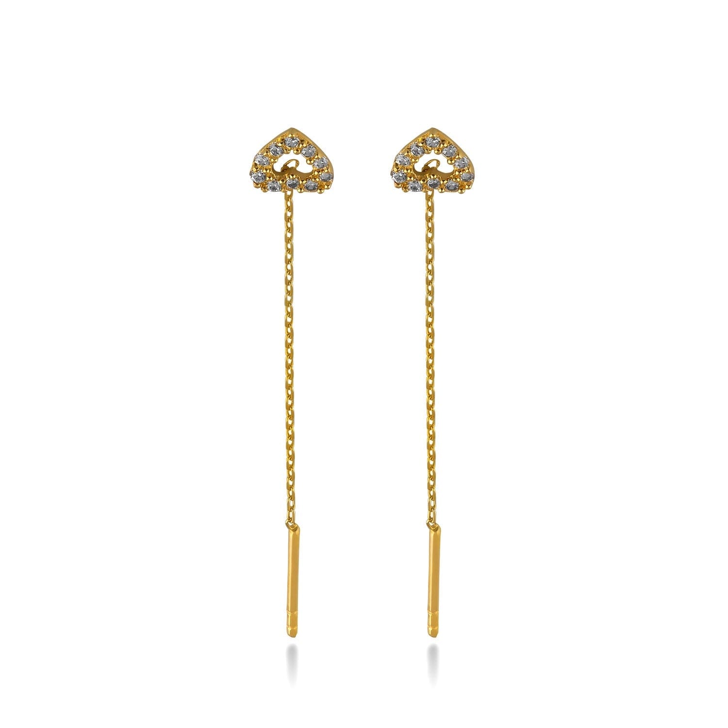 Heart Threaders in 14k Solid Gold - JCarat