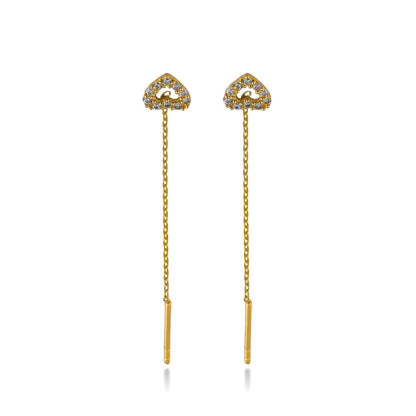 Heart Threaders in 14k Solid Gold - JCarat