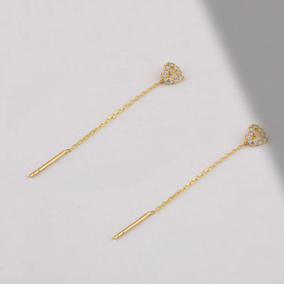 Heart Threaders in 14k Solid Gold - JCarat