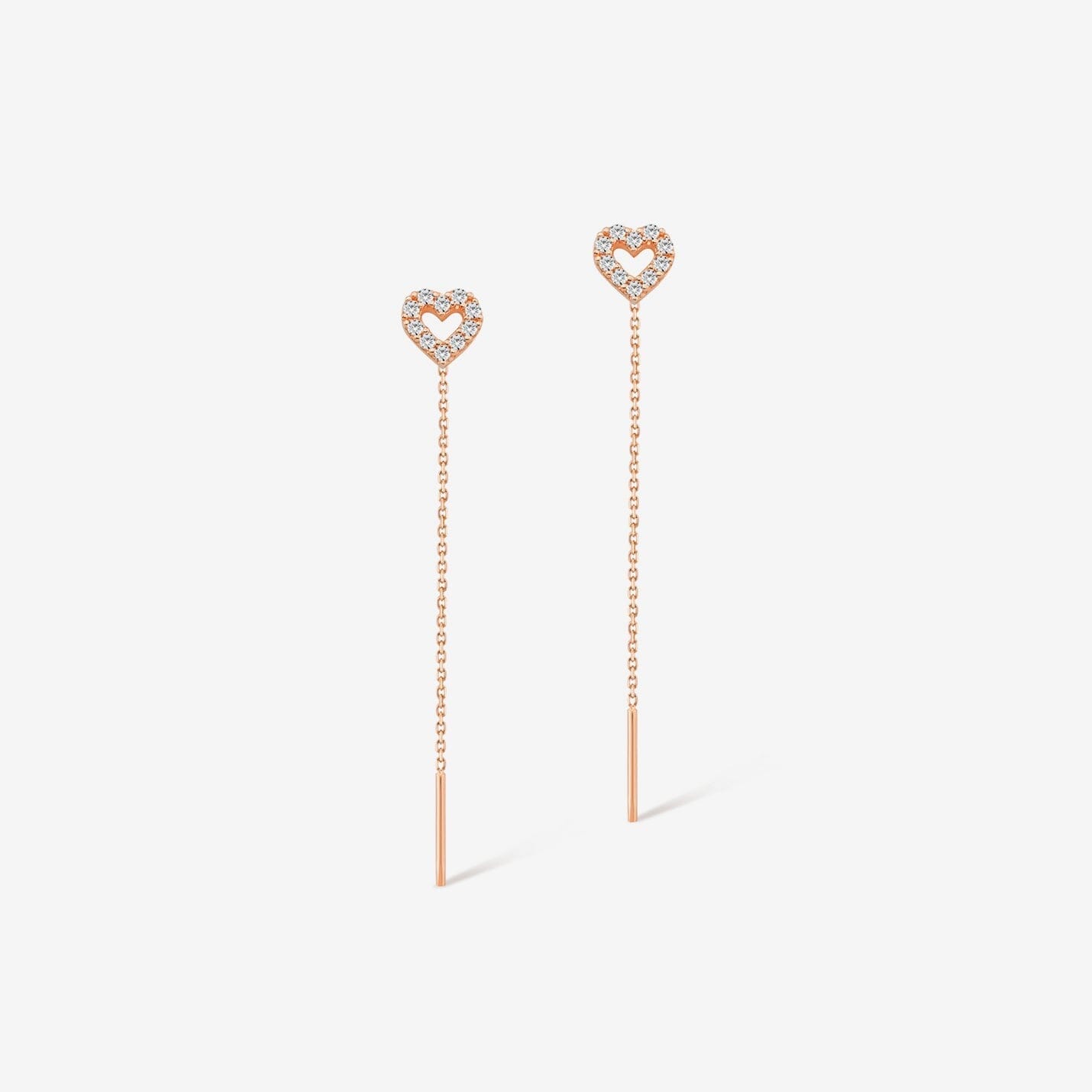 Heart Threaders in 14k Solid Gold - JCarat