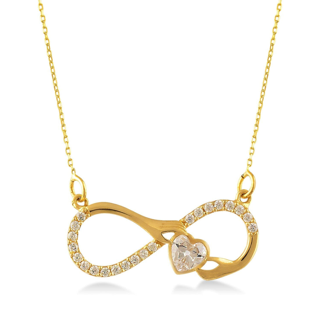 Infinity Heart Necklace in 14k Solid Gold - JCarat