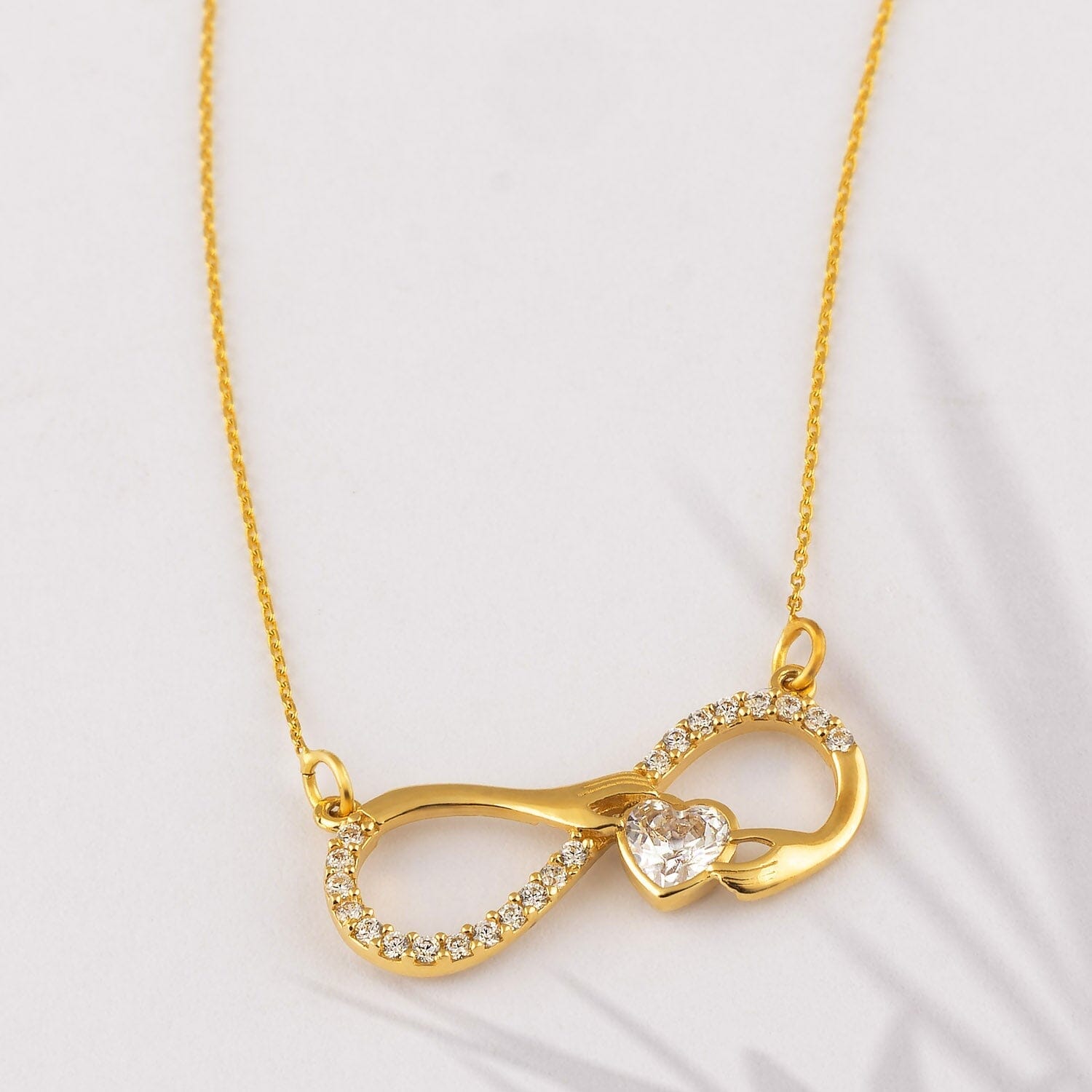 Infinity Heart Necklace in 14k Solid Gold - JCarat