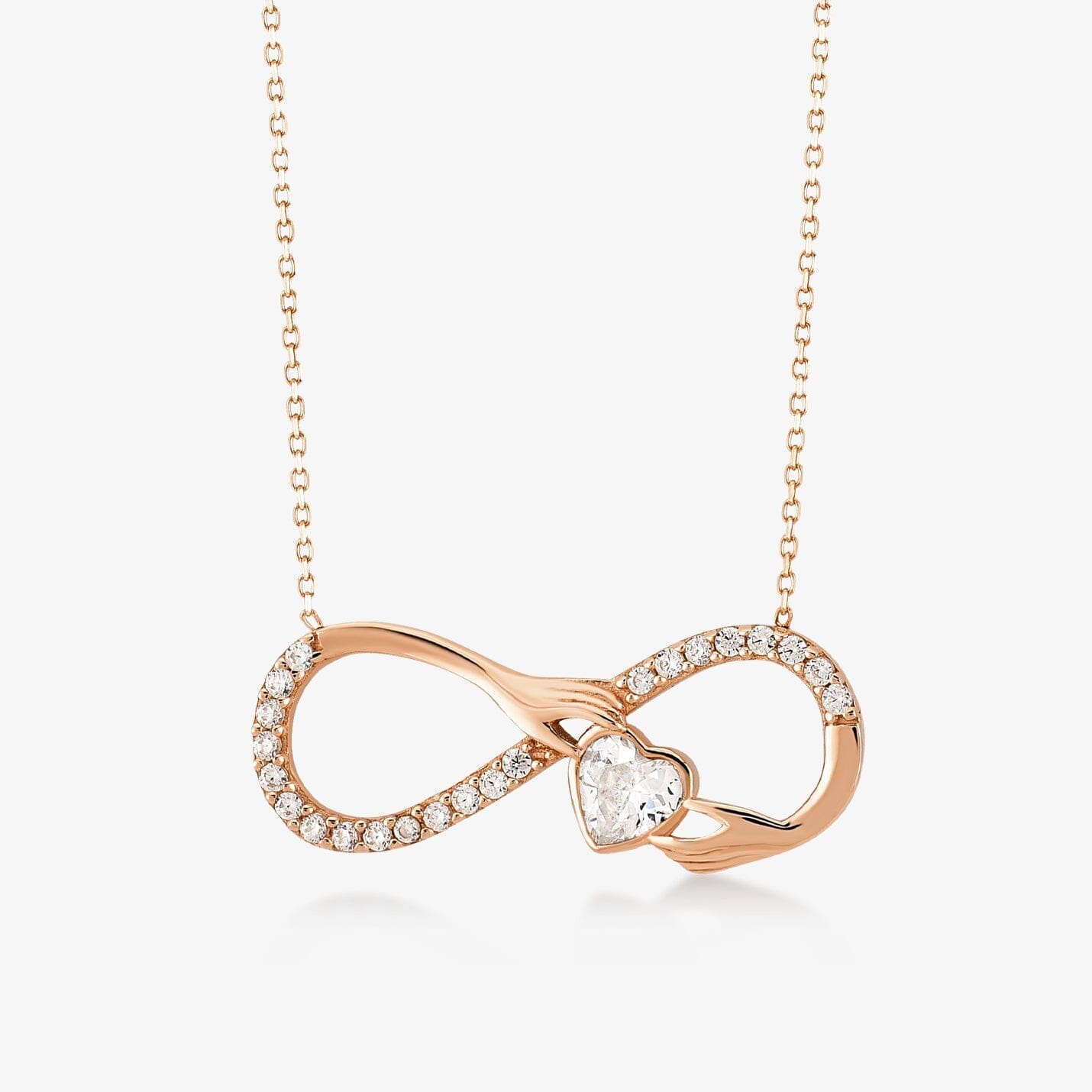 Infinity Heart Necklace in 14k Solid Gold - JCarat