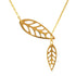 Leaf Y-Necklace in 14k Solid Gold - JCarat