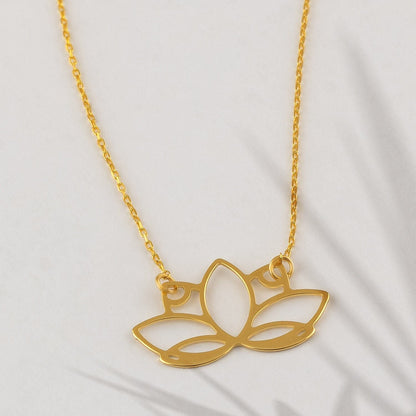 Lotus Necklace in 14k Solid Gold - JCarat