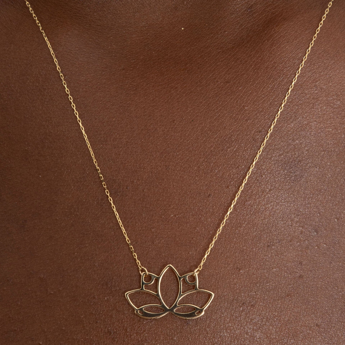 Lotus Necklace in 14k Solid Gold - JCarat