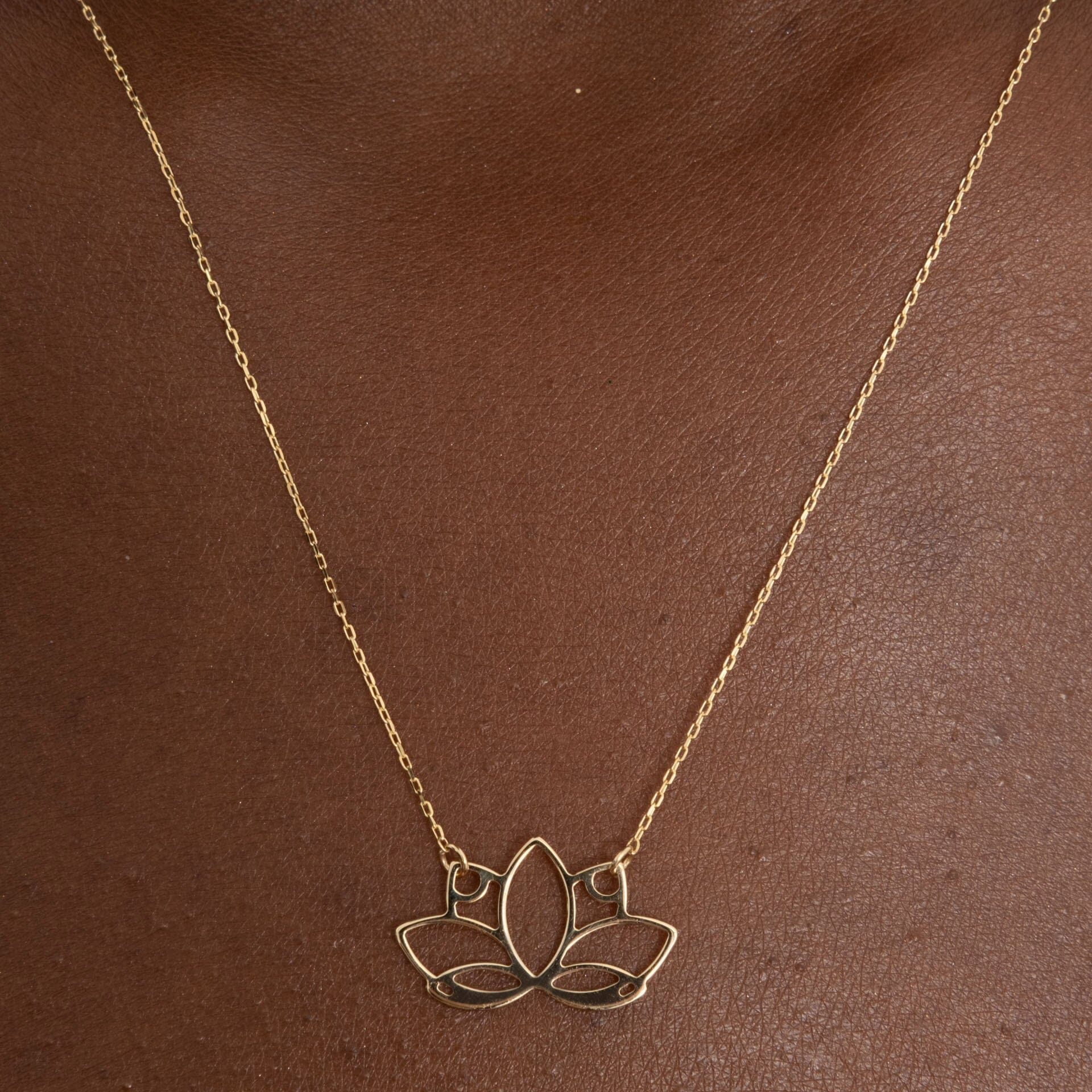 Lotus Necklace in 14k Solid Gold - JCarat