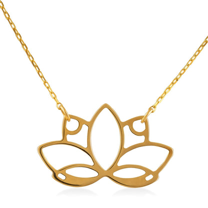 Lotus Necklace in 14k Solid Gold - JCarat