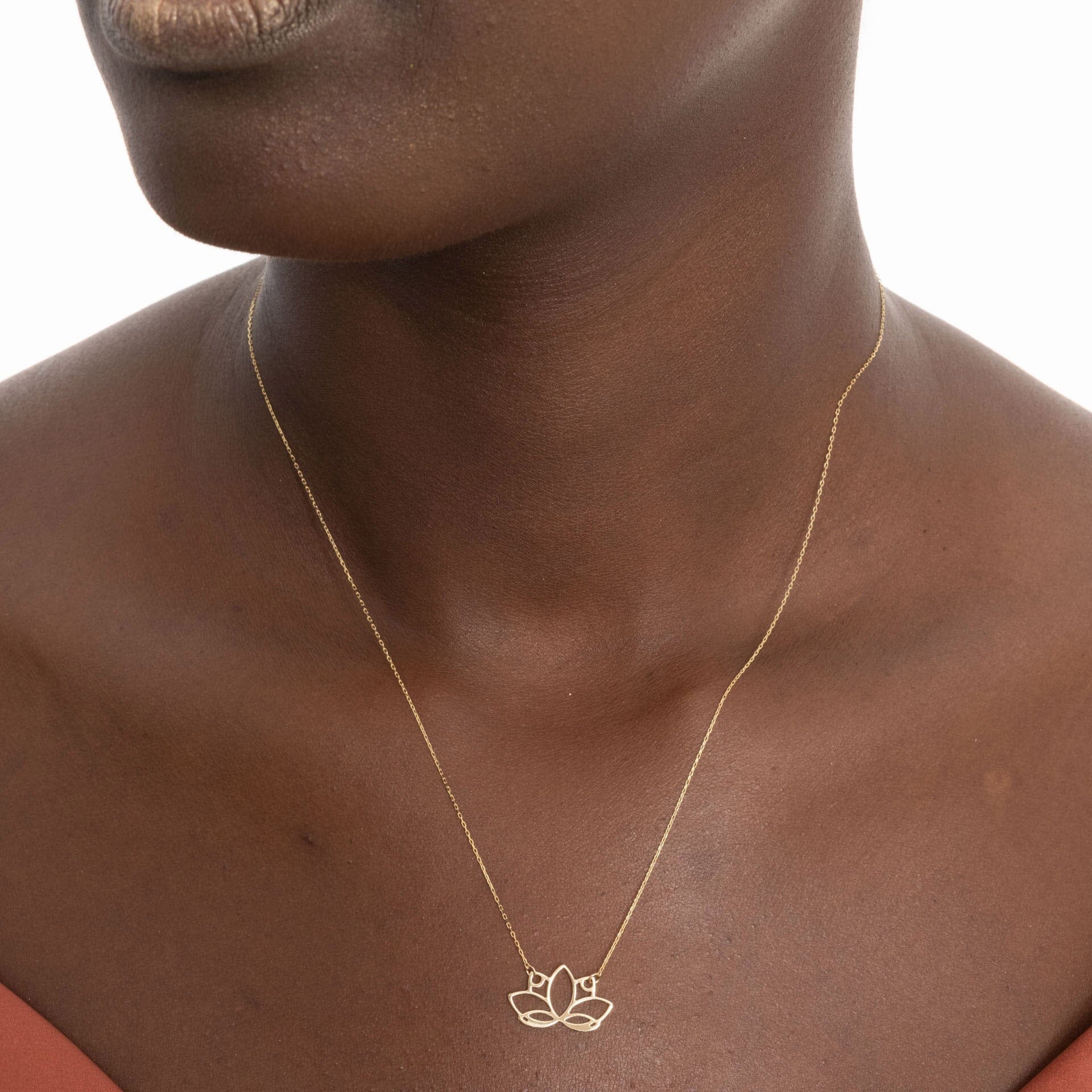 Lotus Necklace in 14k Solid Gold - JCarat