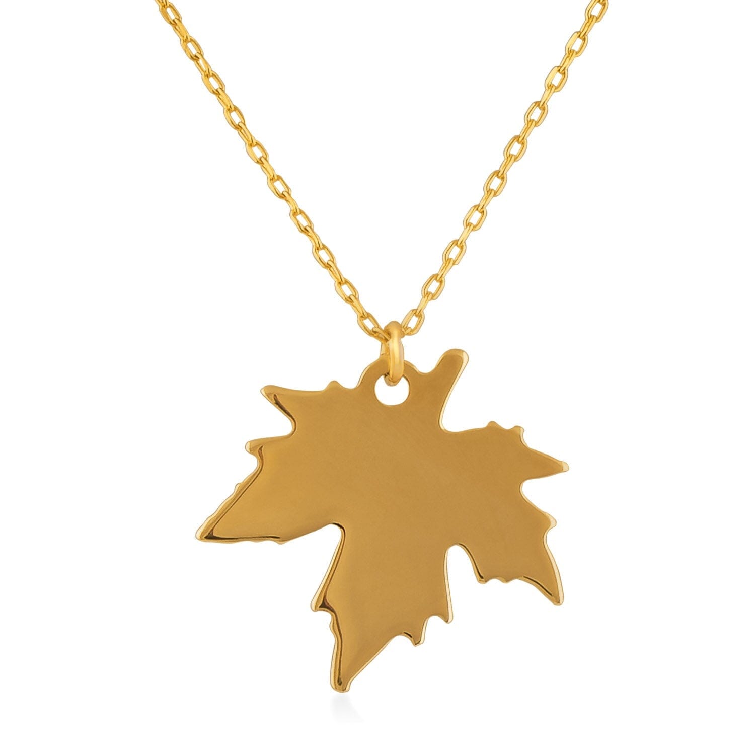 Maple Leaf Necklace in 14k Solid Gold - JCarat